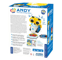 Back of the box of Andy the Code & Play Robot by Thames & Kosmos