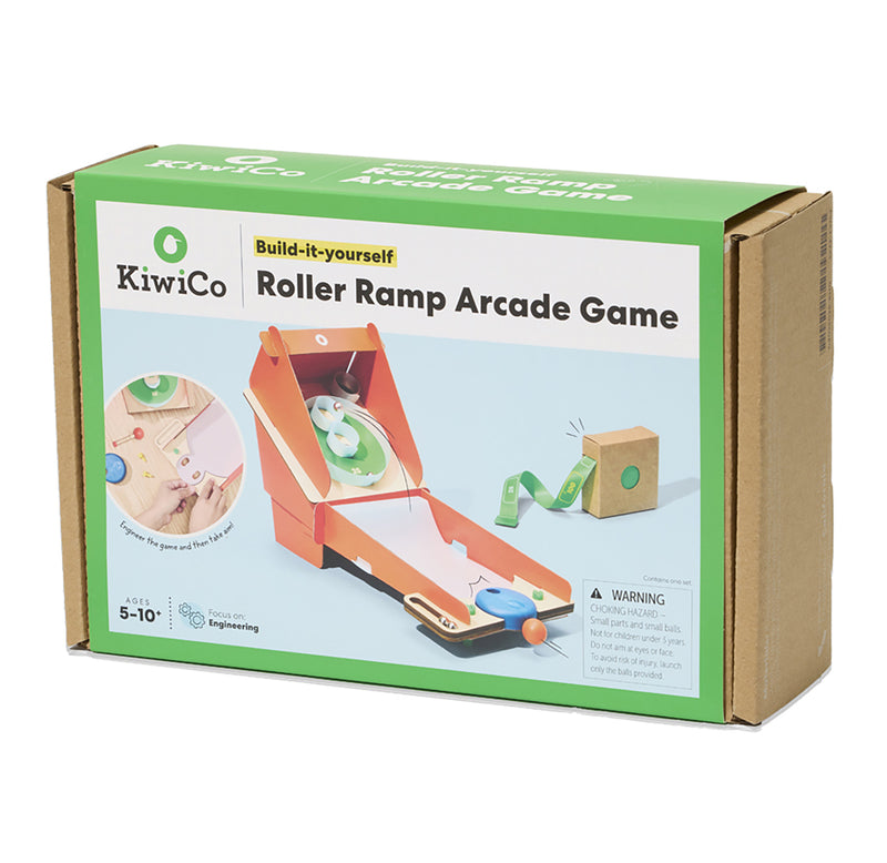 KiwiCo Roller Ramp Arcade Game packaging on a white background