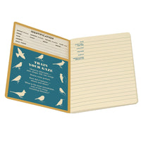 Open page in the notebook showing a bird identification prompts.