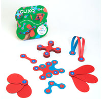 Clixo magnetic play set with packaging on a white background