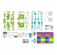 Set of toy building parts on a white background