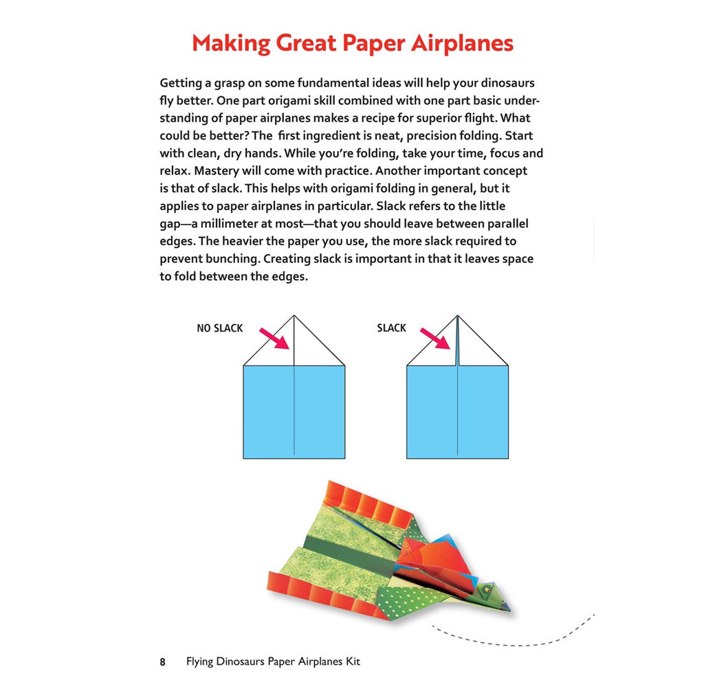 Instructional page on making great paper airplanes with text and diagrams.