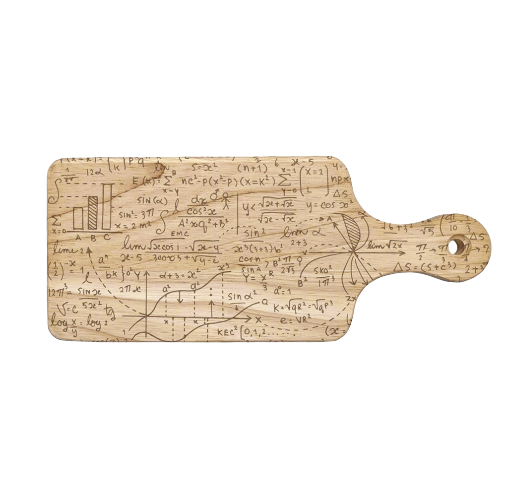 Math Equations Laser Engraved Wood Cutting Boards