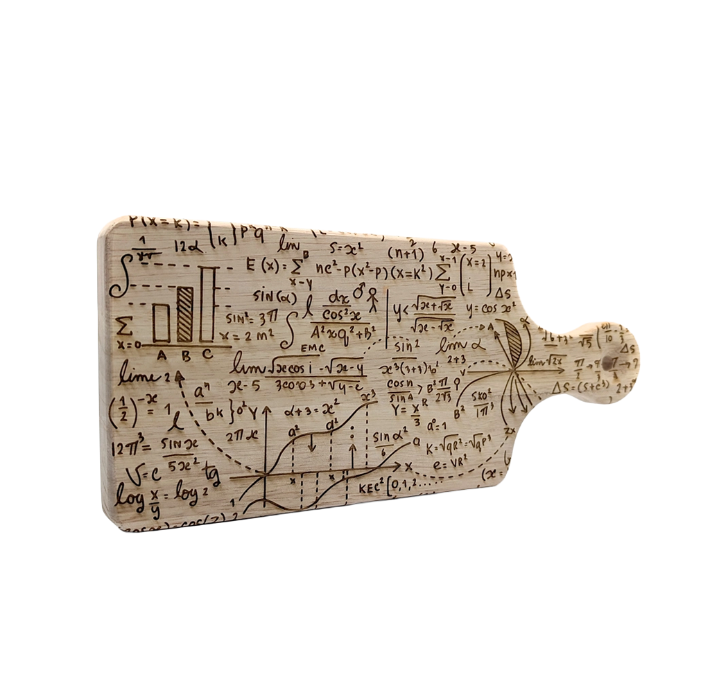 Math Equations Laser Engraved Wood Cutting Boards