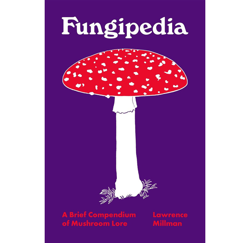 A purple cover with an image of a red capped mushroom on the front. 