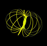 Yellow circular spring on a black background