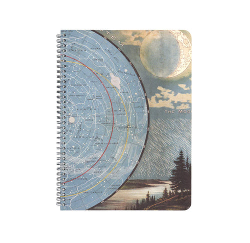 Notebook with celestial design on cover