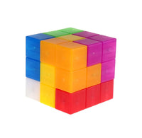 Colorful block cube on a white background