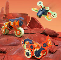 Sample build rovers, motorcycles, and space drones to explore Martian landscapes.