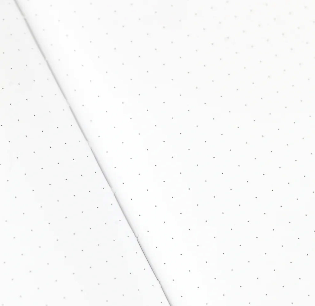 Two white sheets of paper with subtle dot patterns on a white background