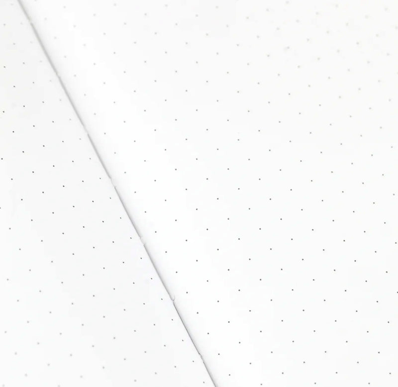 Two white sheets of paper with subtle dot patterns on a white background