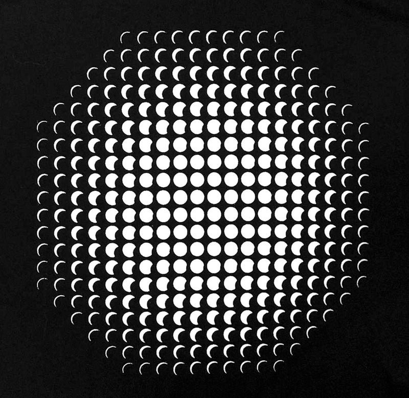 Eclipse optical illusion. Full moons move out to half moon eclipses.