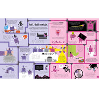 Educational infographic about metals,  featuring colorful illustrations and text.