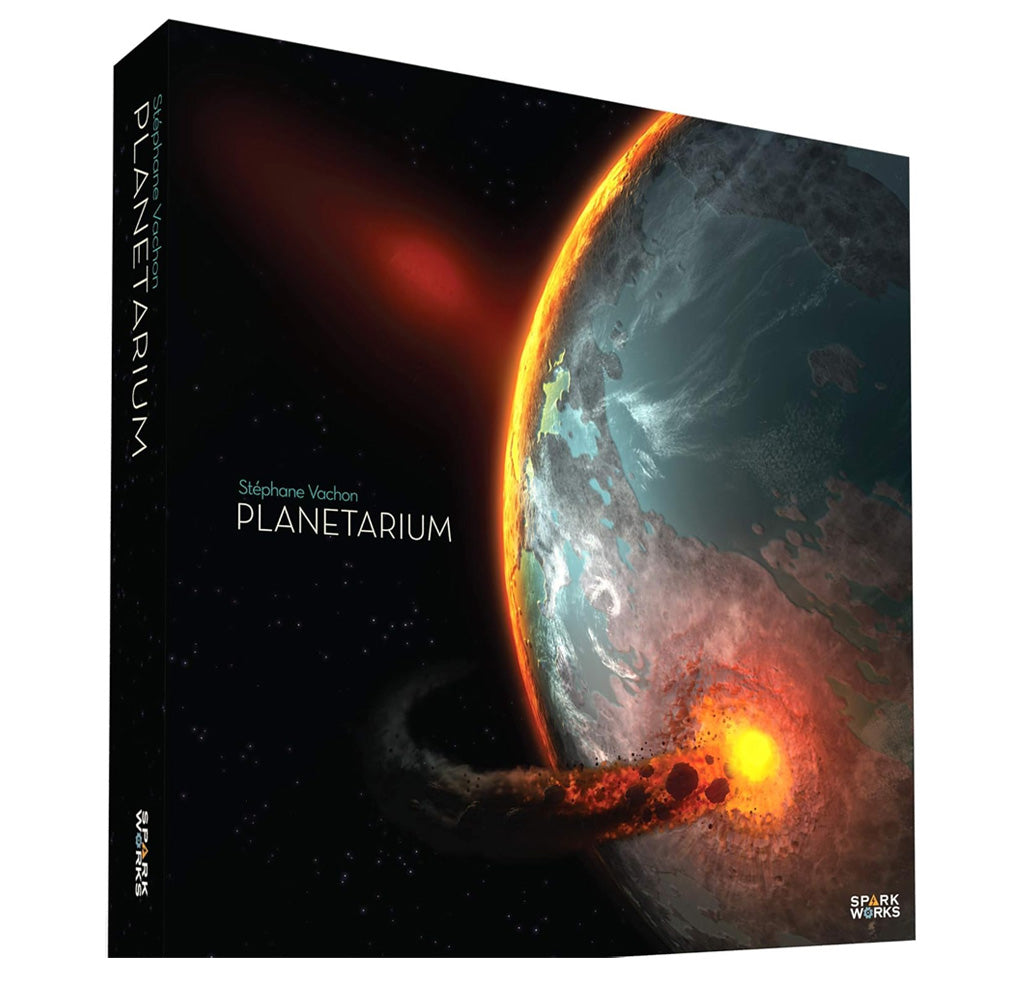 Game box  of 'Planetarium' by Stéphane Vachon with a space-themed illustration.