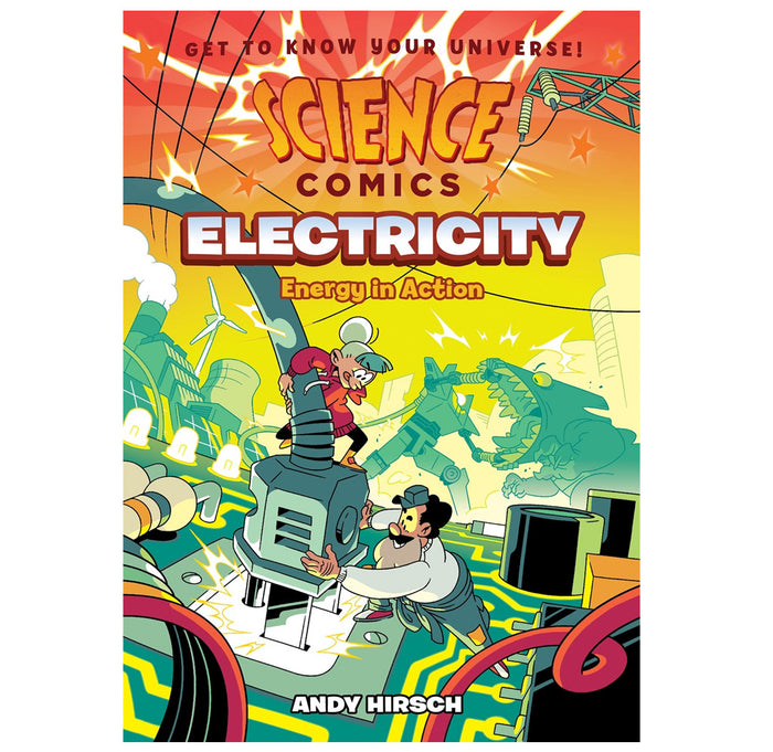 Colorful illustration of two figures plugging into a giant socket.