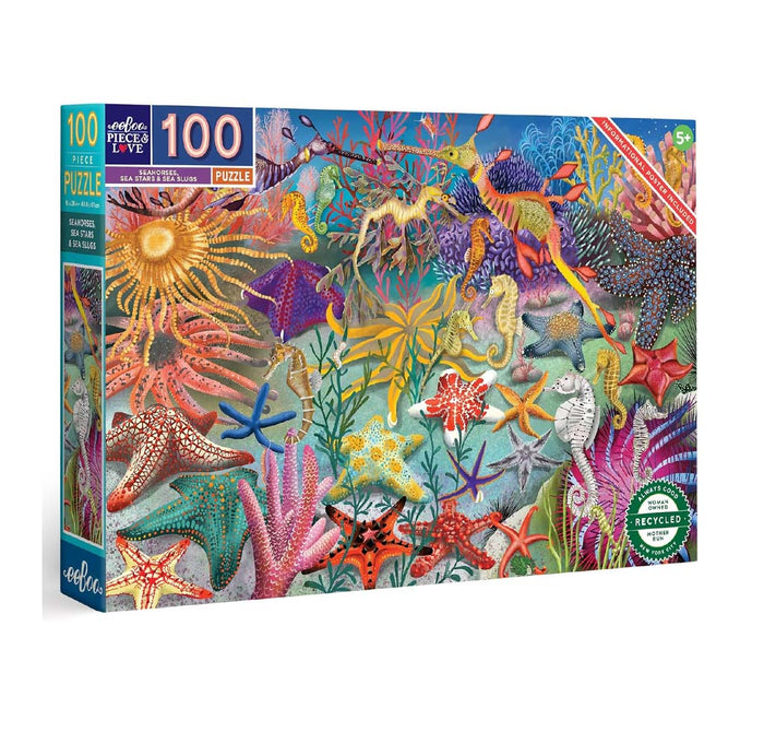 Jigsaw puzzle box with colorful underwater scene design