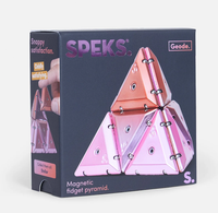 Outer box packaging for Speks Chrome Pyramid Geode in the Stellar pink / orange gradient colorway. 