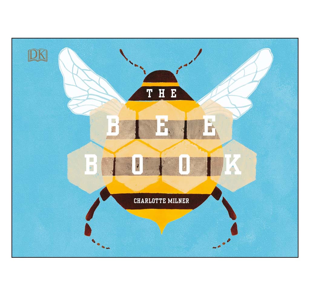 Book cover of 'The Bee Book' with a bee design on a blue background