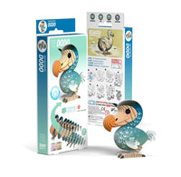 Dodo figurine with packaging on a white background