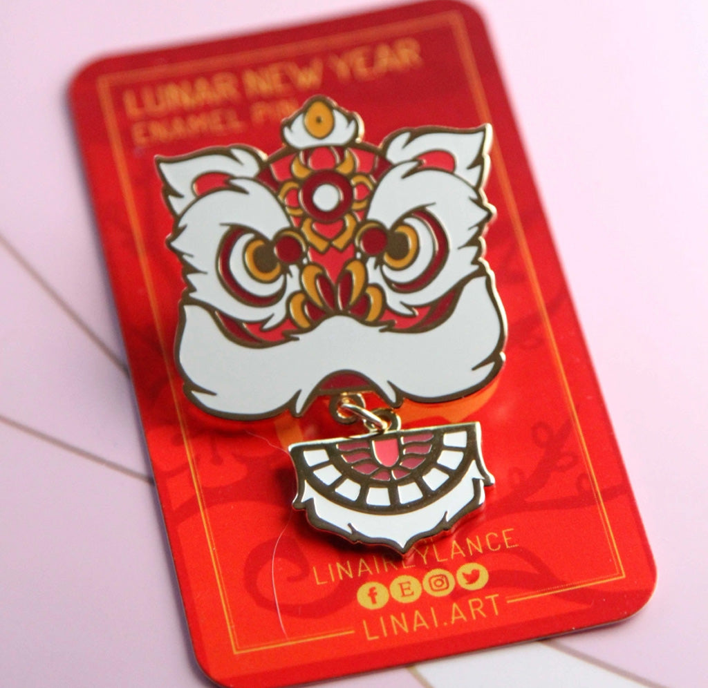 Red Lion Dance Pin – Exploratorium