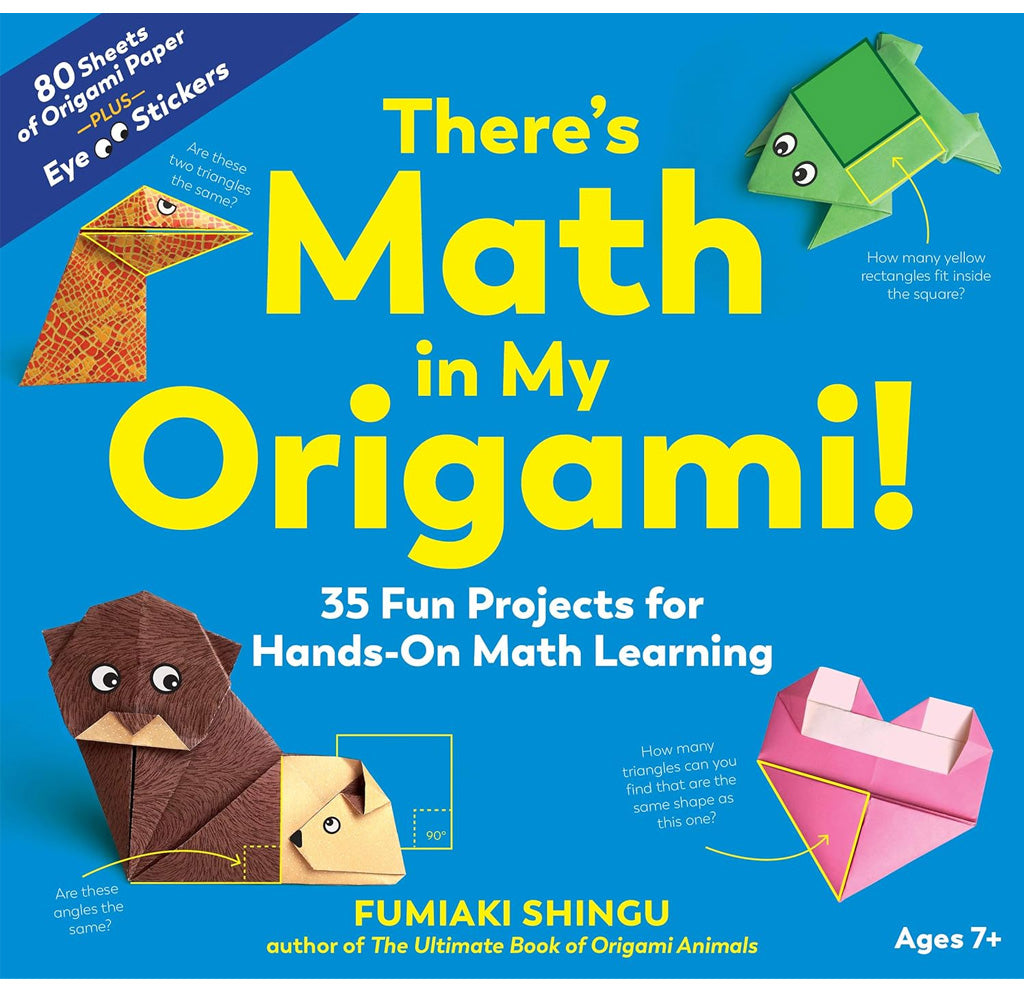 A blue cover with an origami frog, dog heart, and snake shown on the front.