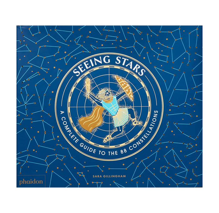 Book cover of 'Seeing Stars' with celestial design on a blue background