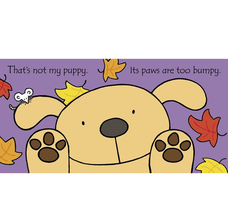 Cartoon dog with text on a purple background