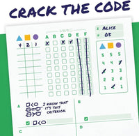 A sheet with a triangle, square and circle symbol and check boxes. 