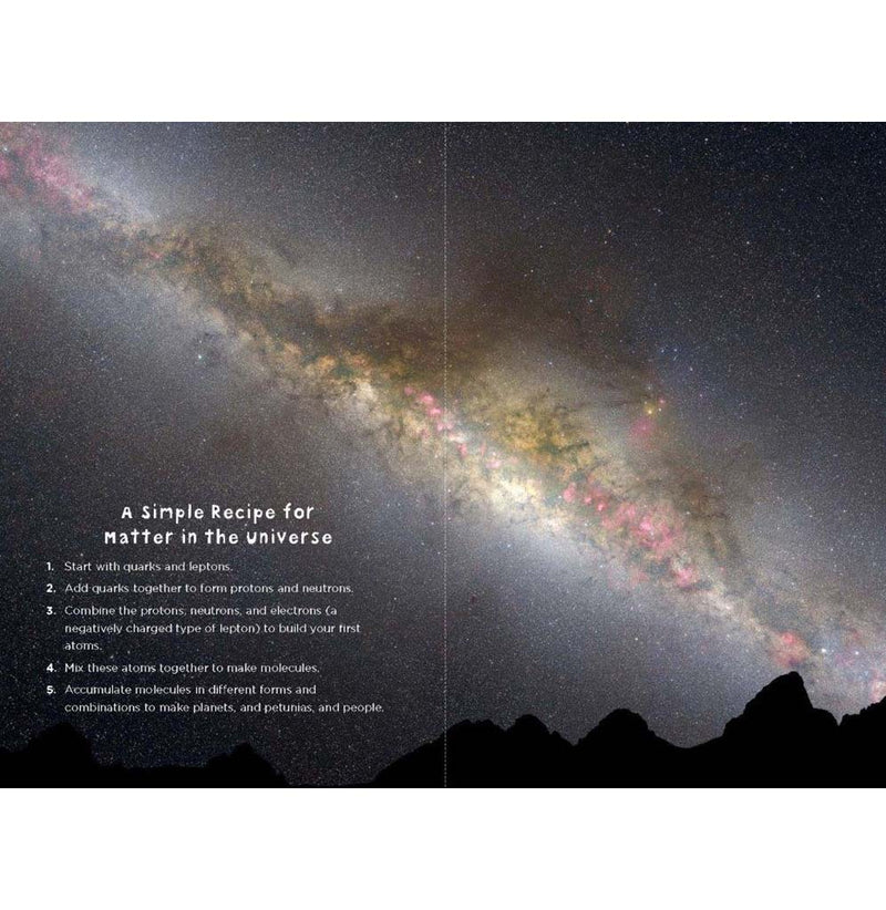 Layout page with a photographic image of the Milky Way.
