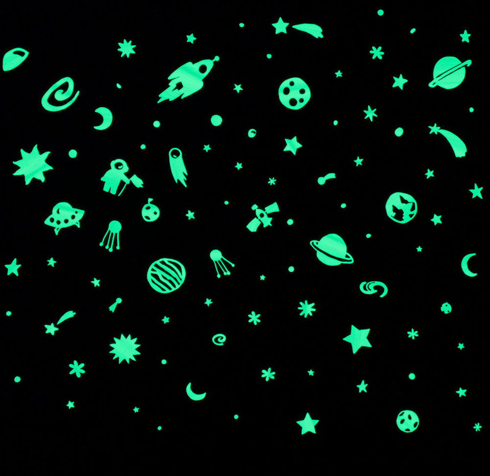 Space Adventure Glow-in-the-Dark Sticker Set