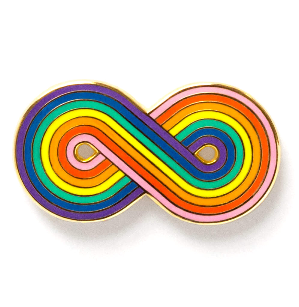 A rainbow inside an infinity symbol.