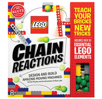 The front shows the chain reaction of a ball as it bounces back and forth down the front of the kit. On the side, there is a little window that shows the lego parts that come with the kit.