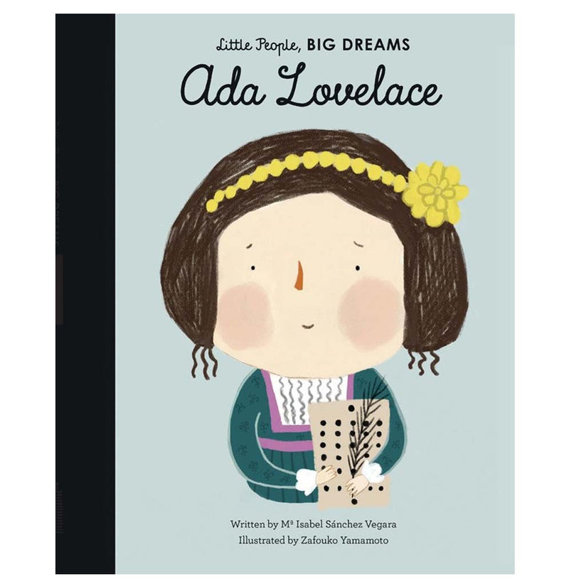  A light blue book with an illustration of Ada Lovelace on the cover.