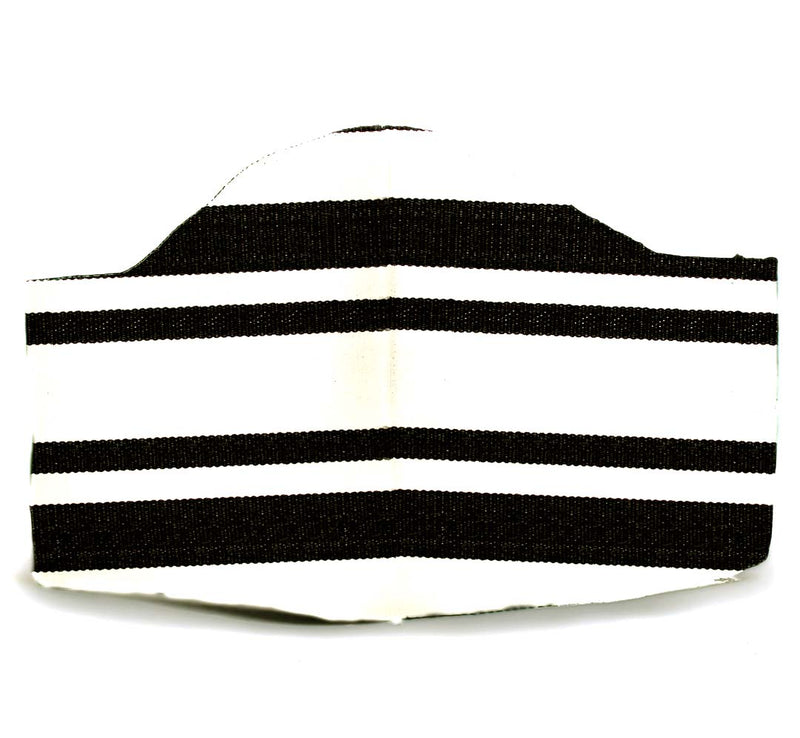 Black and white striped COVID-19 mask