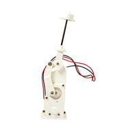 There is a white and black waving arm mechanism with the long arm part sticking straight upward. 